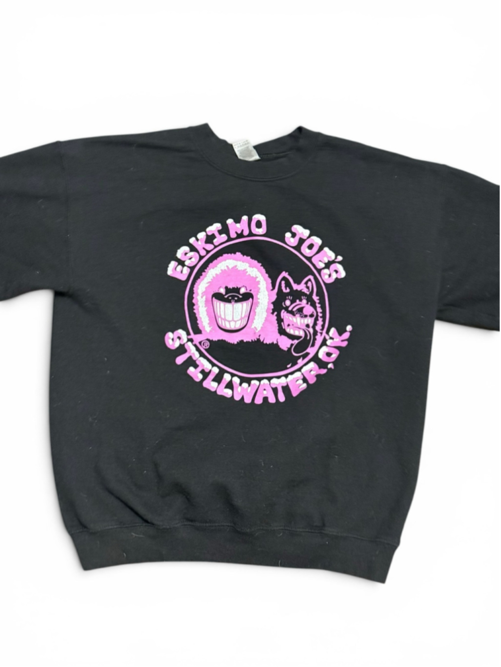 Eskimo Joe’s Stillwater OK Black Pink Crewneck Sweatshirt Women’s M Gildan - Picture 4 of 9